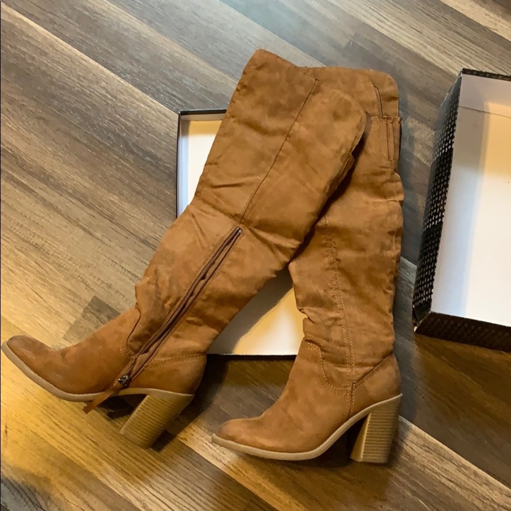 Brown over the knee boots